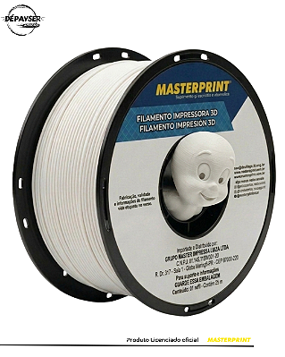 Filamento PLA Branco Fosco 1.75mm 1kg para Impressora 3D – Masterprint