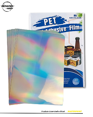 Papel Vinil Adesivo Holográfico A4 135g – 20 Folhas Mecolour Resistente a Água