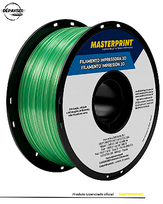 Filamento PETG Verde Translucido 1.75mm 1kg para Impressora 3D – Masterprint