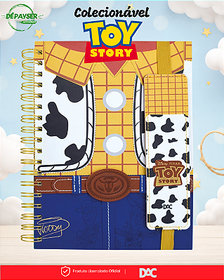 Kit Caixa Criativa Toy Story com Caderno Colegial 80 Folhas, Divisórias e Porta-Caneta DAC