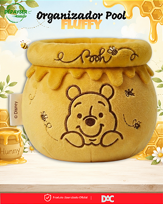 Organizador de Mesa Fluffy Ursinho Pooh em Pelúcia para Lápis e Canetas DAC
