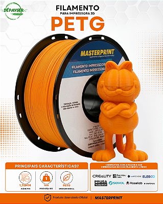 Filamento PETG Laranja 1.75mm 1kg para Impressora 3D – Masterprint