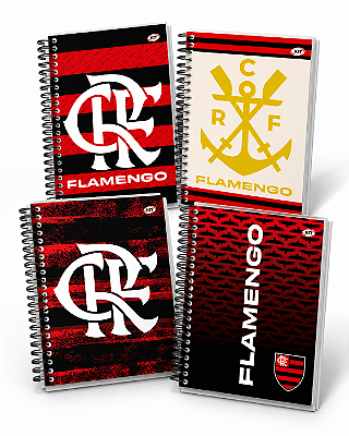 Caderno Universitário Flamengo Oficial 1 Matéria 80 Folhas Capa Dura Espiral KIT