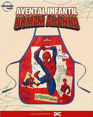 Avental Infantil Escolar Homem-Aranha Spider-Man DAC