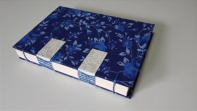 Caderno Floral Azul
