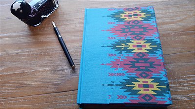 Caderno Étnico Azul - Fecho com Imã