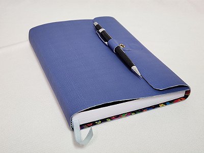 Agenda Capa Sintética Azul - Fecho com imã