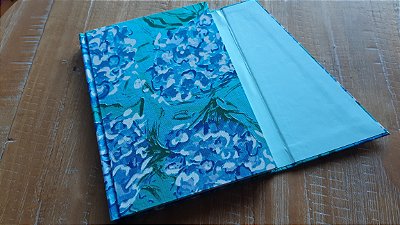 Caderno Floral Azul - Fecho com Imã