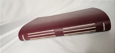 Caderno Capa Couro Vinho - costura aparente
