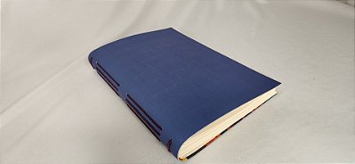 Caderno Capa Sintética Azul - costura aparente