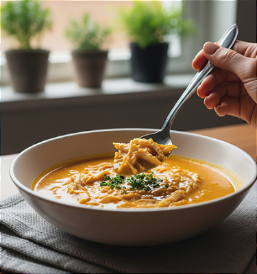 Sopa de Abóbora com Gengibre e Frango Desfiado - 360g