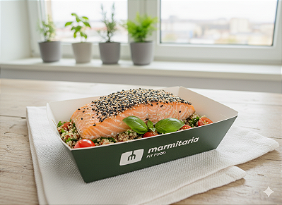 Salmão com Crosta de Gergelim com Quinoa Caprese - 200g ou 350g