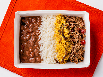 Cupim Desfiado com Arroz Branco, Feijão e Farofa - 200g ou 350g