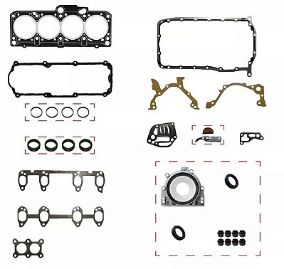 JOGO DE JUNTAS MOTOR VOLKSWAGEN GOLF SR AUDI A3 1.6 8V MTR AKL COMPLETO COM RETENTORES AMIANTO