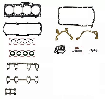 JOGO DE JUNTAS MOTOR VOLKSWAGEN GOLF SR AUDI A3 1.6 8V MTR AKL COMPLETO SEM RETENTORES AMIANTO