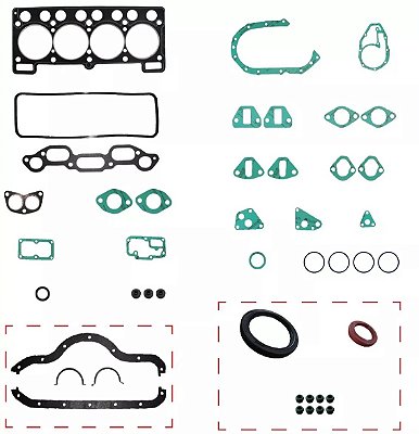 JOGO DE JUNTA MOTOR FORD CORCEL 1 1.3 1.4 8V MTR CHT 71/77 COMPLETO COM RETENTORES