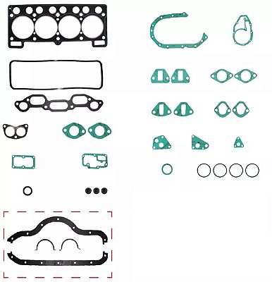 JOGO DE JUNTA MOTOR FORD CORCEL 1 1.3 1.4 8V MTR CHT 71/77 COMPLETO SEM RETENTORES