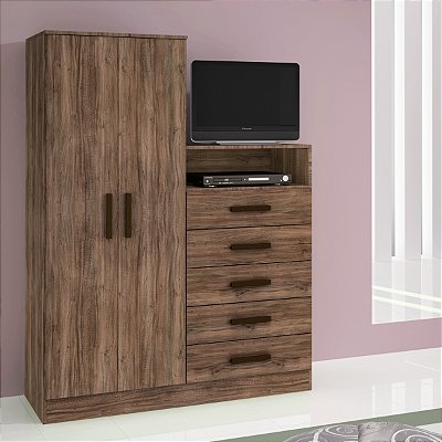 Guarda-Roupa Armário Roupeiro Cômoda Quarto Solteiro Frete