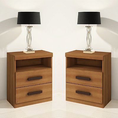 Kit 2 Mesas de Cabeceira Criado Compacto Quarto Cama Frete
