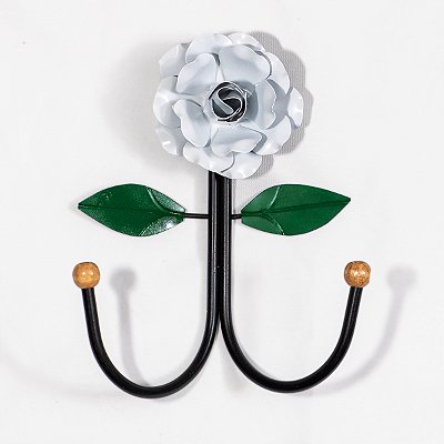 Cabideiro de Parede Cabide Para Roupas 2 Ganchos Flor