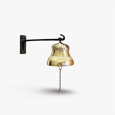 Sino de Bronze Bordado com Suporte para Parede/Teto - 1,5 Kg