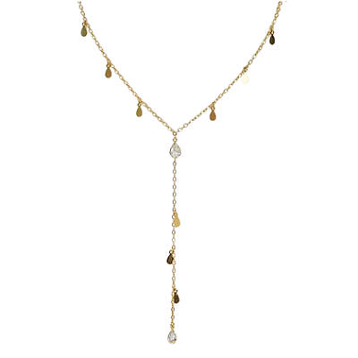 COLAR GRAVATINHA COM PINGENTES DOURADOS LISOS E COM ZIRCÔNIAS