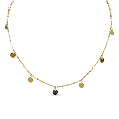 COLAR CHOKER MOEDAS PLANAS DOURADAS