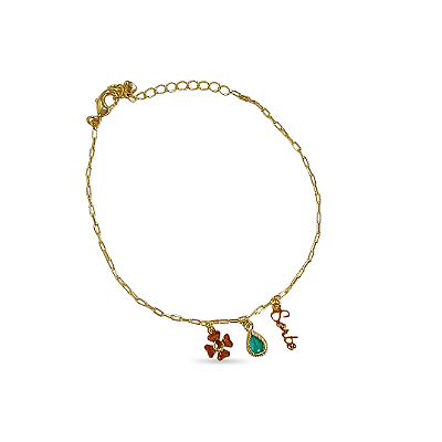 PULSEIRA COM PINGENTES ZIRCÔNIA SORTE