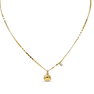 COLAR CONCHA DO MAR COM PONTO DE LUZ