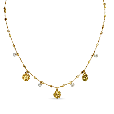 COLAR CHOKER PINGENTES FUNDO DO MAR E ZIRCÔNIAS