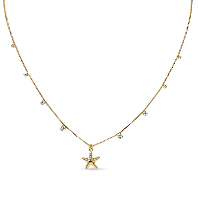 COLAR ESTRELA DO MAR PONTOS DE LUZ ZIRCÔNIAS