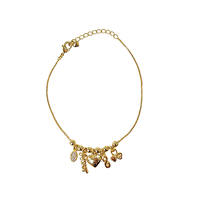 PULSEIRA COM PINGENTES AMOR PONTO DE LUZ