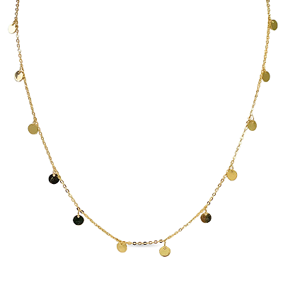 COLAR MOEDAS PLANAS DOURADAS