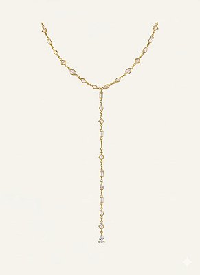 COLAR GRAVATINHA ELEGANTE COM ZIRCÔNIAS