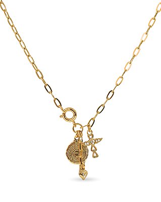 COLAR RELIGIOSO PAI NOSSO PINGENTES E CRUZ EM ZIRCÔNIAS