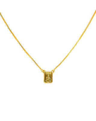 COLAR ESCAPULÁRIO DEUS É FIEL BANHADO A OURO 18K