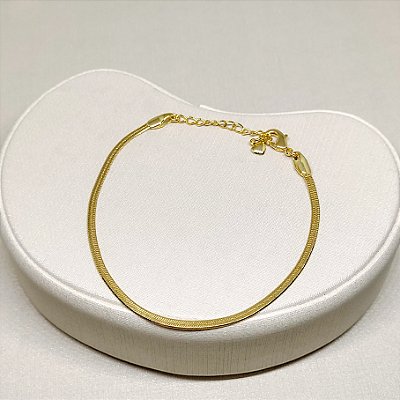 PULSEIRA MALHA FITA 2MM BANHADA OURO 18K - LINHA ESSENCIAL