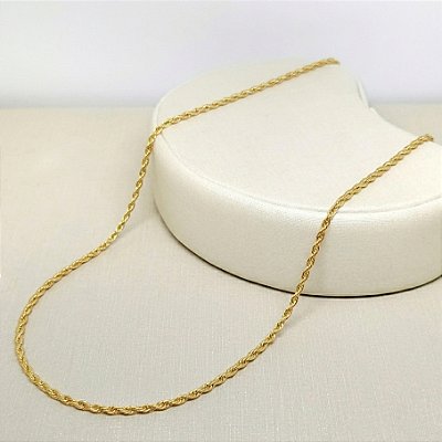 COLAR CORDÃO BAIANO 2MM BANHADA OURO 18K - LINHA ESSENCIAL