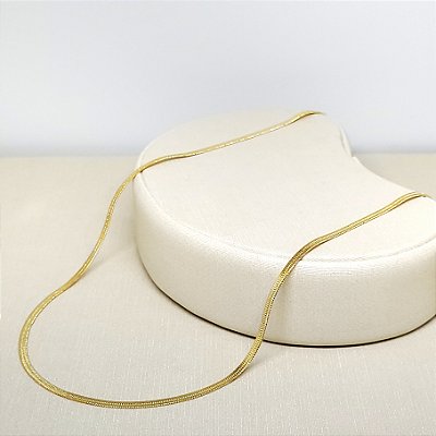 COLAR MALHA FITA 2MM BANHADO OURO 18K - LINHA ESSENCIAL