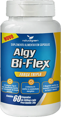 ALGY BI-FLEX - COLÁGENO TIPO II + VITAMINA B1 + MAGNÉSIO 500MG 60 CAPS