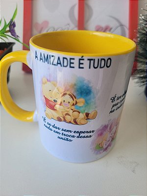 Caneca personalizada colorida amarela Ursinho Pooh