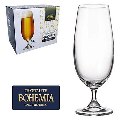 Jogo De Taca De Cristal Para Cerveja Com 6 Unds Gastro Bohemia 380ml