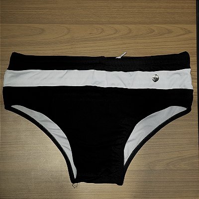 Sunga Tradicional Preta Listra Branca