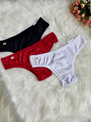Calcinha Feminina Tanga com forro Conforto Básica