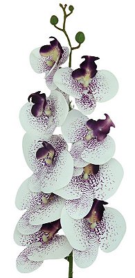 ORQUIDEA SILICONE TOQUE REAL X9 110CM BRANCA ROXO 12941