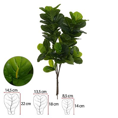 ARVORE PLANTA ARTIFICIAL FICUS LYRATA TOQUE REAL 1,20M 13854