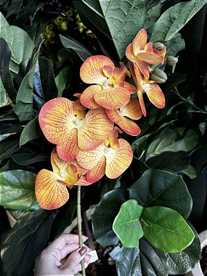 ORQUIDEA SILICONE TOQUE REAL  X7 75CM LARANJA 128672