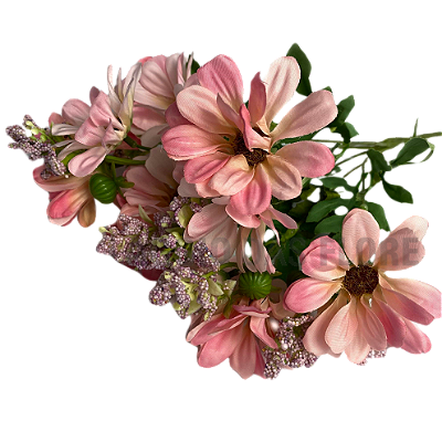 BUQUE FLOR CAMPO 34CM ROSA MARGARIDA 128684