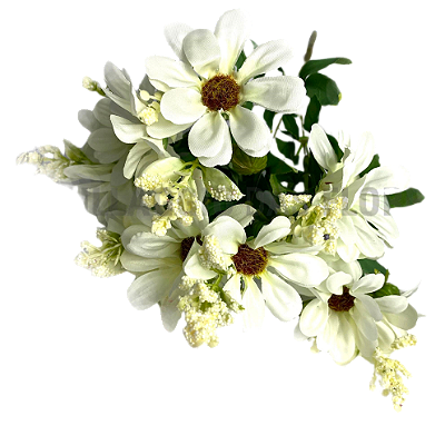 BUQUE FLOR DO CAMPO 34CM BRANCO MARGARIDA 128683