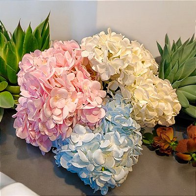 HORTENSIA BUQUE FLOR ARTIFICIAL X5 46CM 128991